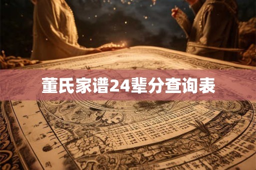 董氏家谱24辈分查询表