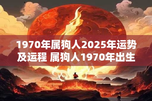 1970年属狗人2025年运势及运程 属狗人1970年出生2025年运势如何运程会如何发展