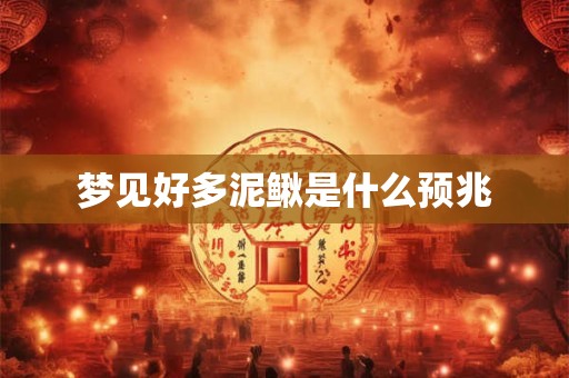 梦见好多泥鳅是什么预兆
