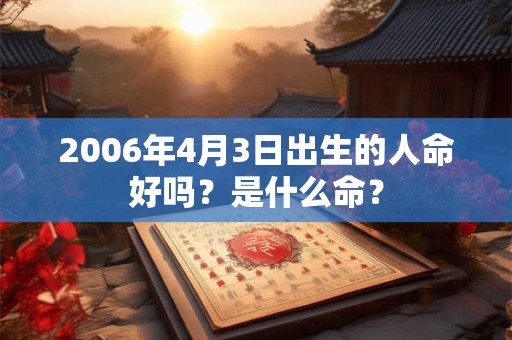 2006年4月3日出生的人命好吗？是什么命？