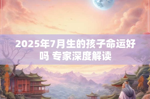 2025年7月生的孩子命运好吗 专家深度解读