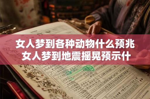 女人梦到各种动物什么预兆 女人梦到地震摇晃预示什么