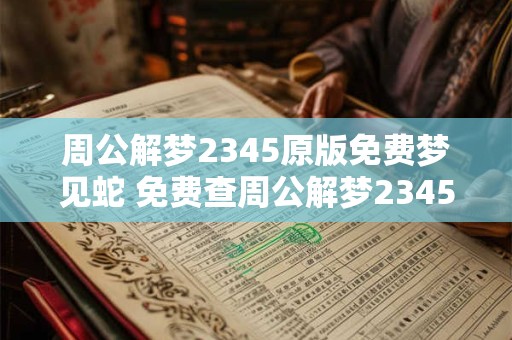 周公解梦2345原版免费梦见蛇 免费查周公解梦2345梦见蛇代表什么