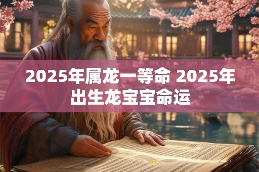 2025年属龙一等命 2025年出生龙宝宝命运