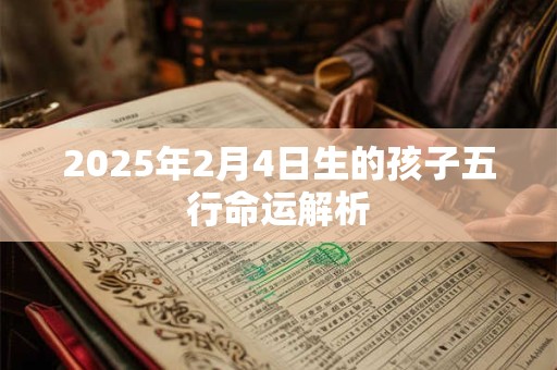 2026年2月4日生的孩子五行命运解析