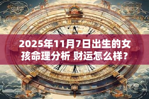 2026年11月7日出生的女孩命理分析 财运怎么样？