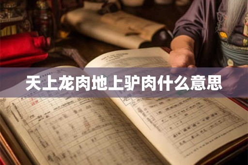 天上龙肉地上驴肉什么意思