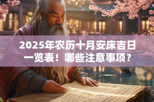 2025年农历十月安床吉日一览表！哪些注意事项？