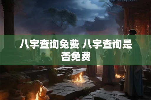 八字查询免费 八字查询是否免费