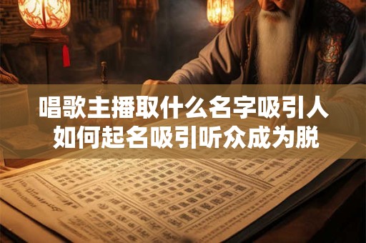 唱歌主播取什么名字吸引人 如何起名吸引听众成为脱颖而出的唱歌主播