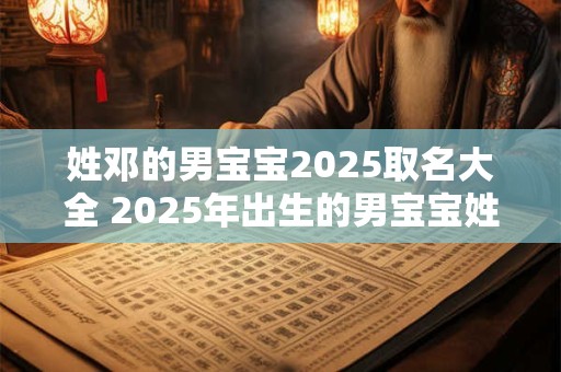 姓邓的男宝宝2025取名大全 2025年出生的男宝宝姓邓有哪些好听的取名