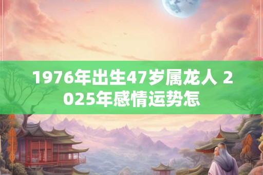 1976年出生47岁属龙人 2025年感情运势怎