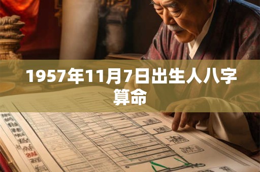1957年11月7日出生人八字算命