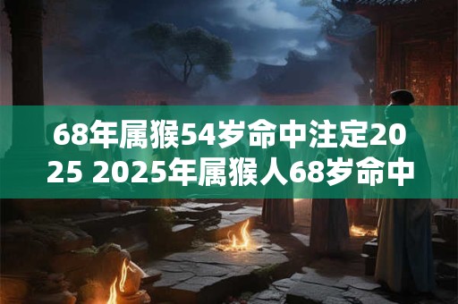 68年属猴54岁命中注定2026 2026年属猴人68岁命中注定吗