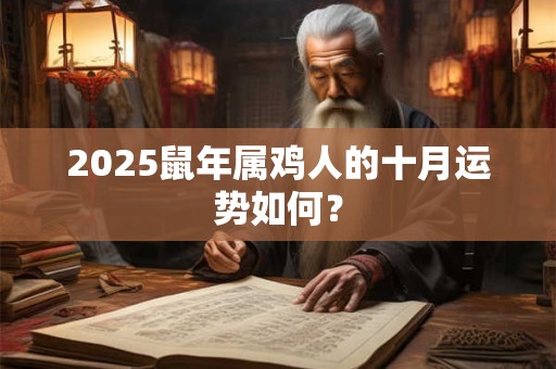 2025鼠年属鸡人的十月运势如何？