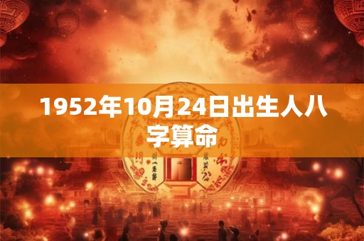1952年10月24日出生人八字算命