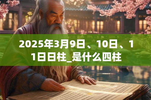 2025年3月9日、10日、11日日柱_是什么四柱