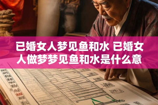 已婚女人梦见鱼和水 已婚女人做梦梦见鱼和水是什么意思