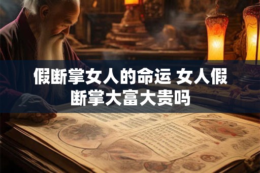 假断掌女人的命运 女人假断掌大富大贵吗