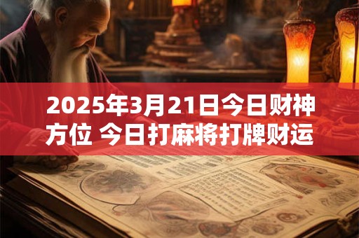 2025年3月21日今日财神方位 今日打麻将打牌财运方位