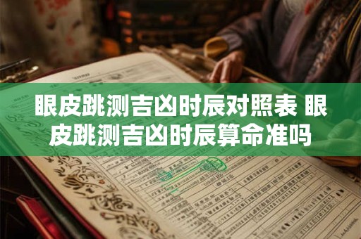 眼皮跳测吉凶时辰对照表 眼皮跳测吉凶时辰算命准吗 眼皮跳测吉凶时辰对照表 眼皮跳测吉凶时辰算命准吗