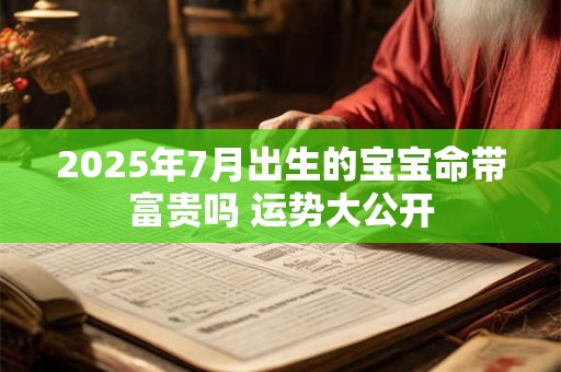 2025年7月出生的宝宝命带富贵吗 运势大公开
