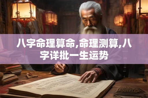 八字命理算命,命理测算,八字详批一生运势