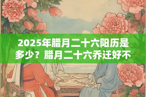 2025年腊月二十六阳历是多少？腊月二十六乔迁好不好？