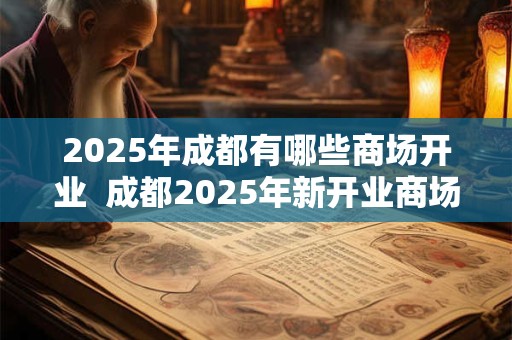 2025年成都有哪些商场开业  成都2025年新开业商场
