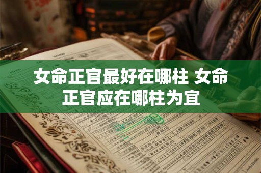 女命正官最好在哪柱 女命正官应在哪柱为宜