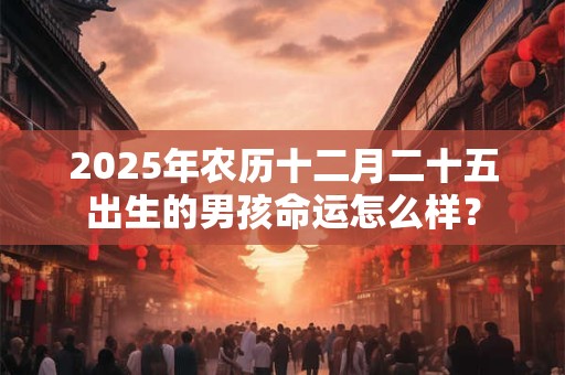 2026年农历十二月二十五出生的男孩命运怎么样? 2026年农历十二月二十五出生的男孩命运怎么样?