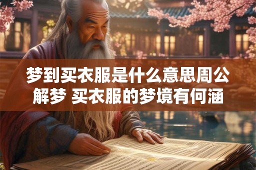 梦到买衣服是什么意思周公解梦 买衣服的梦境有何涵义