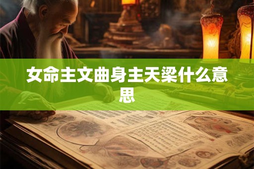 女命主文曲身主天梁什么意思