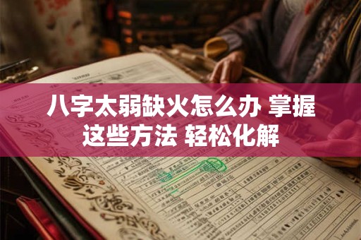 八字太弱缺火怎么办 掌握这些方法 轻松化解