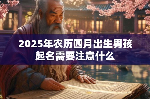 2026年农历四月出生男孩起名需要注意什么 2026年农历四月出生男孩起名需要注意什么
