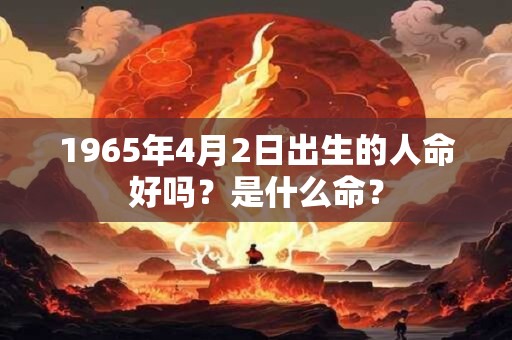 1965年4月2日出生的人命好吗？是什么命？