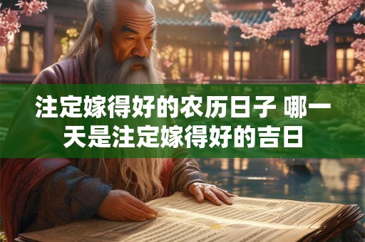 注定嫁得好的农历日子 哪一天是注定嫁得好的吉日