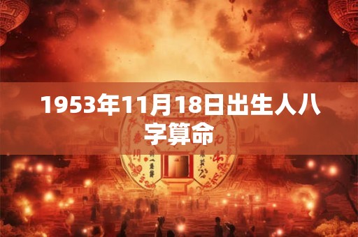 1953年11月18日出生人八字算命