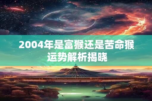 2004年是富猴还是苦命猴 运势解析揭晓