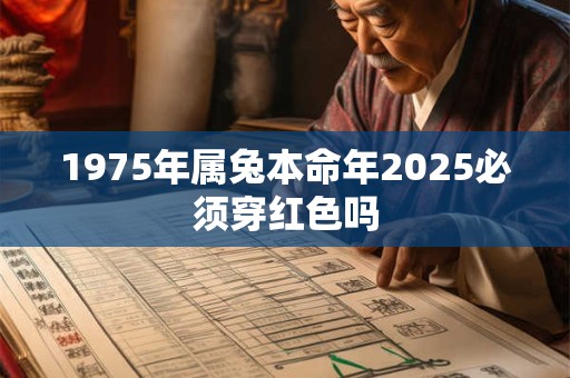 1975年属兔本命年2025必须穿红色吗