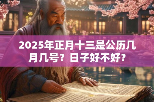2025年正月十三是公历几月几号？日子好不好？