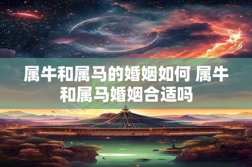 属牛和属马的婚姻如何 属牛和属马婚姻合适吗