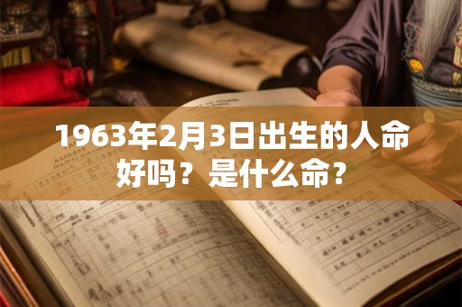 1963年2月3日出生的人命好吗？是什么命？