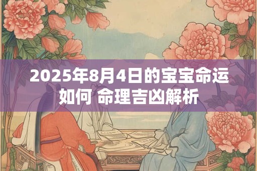 2025年8月4日的宝宝命运如何 命理吉凶解析