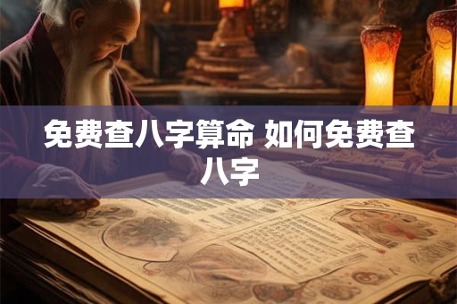 免费查八字算命 如何免费查八字