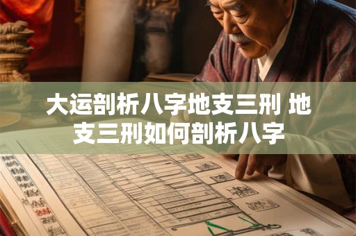 大运剖析八字地支三刑 地支三刑如何剖析八字