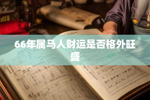 66年属马人财运是否格外旺盛