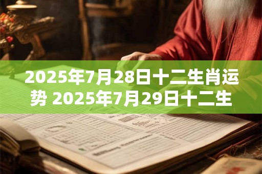 2026年7月28日十二生肖运势 2026年7月29日十二生肖运势
