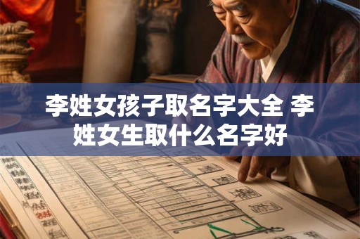 李姓女孩子取名字大全 李姓女生取什么名字好