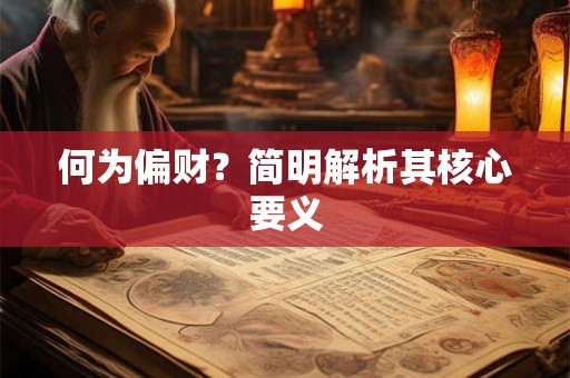 何为偏财？简明解析其核心要义